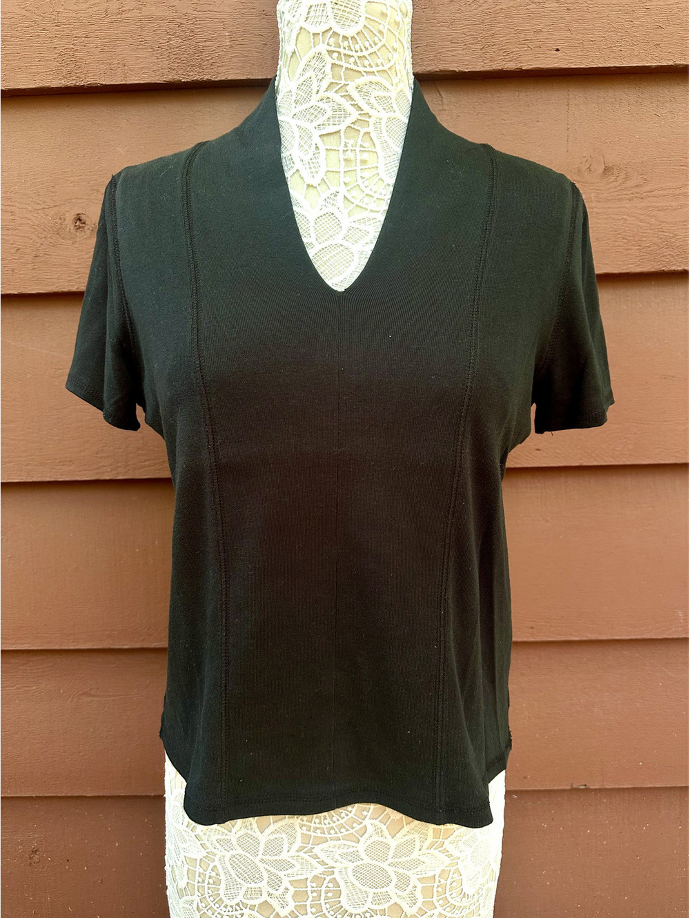 Vintage Rafaella Black‎ V Neck Knit Top